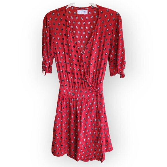 Red Floral Tie-Sleeve Dress Size 2 by Faithfull The Brand - Picture 2 of 8